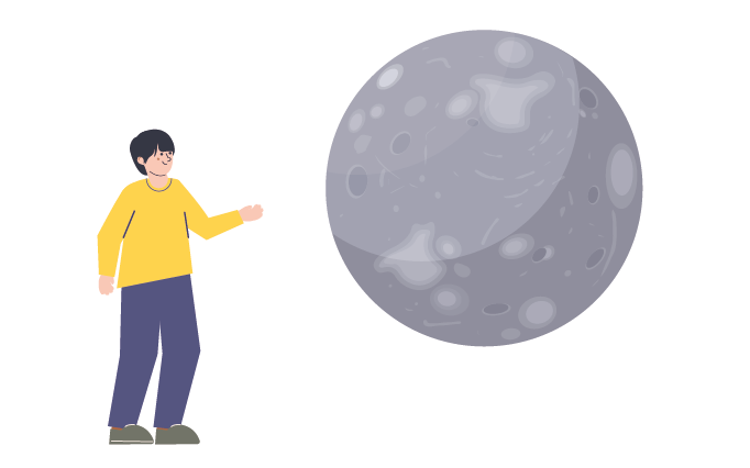 Dessin d'un enfant regardant la Lune